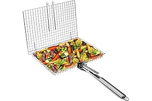 Extra Large Grill Basket for Outdoor Grilling, Perfect for Fish, Shrimp, and Veggies
