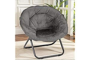 Grey JC Folding Saucer Chair: Stylish Comfort for Adults