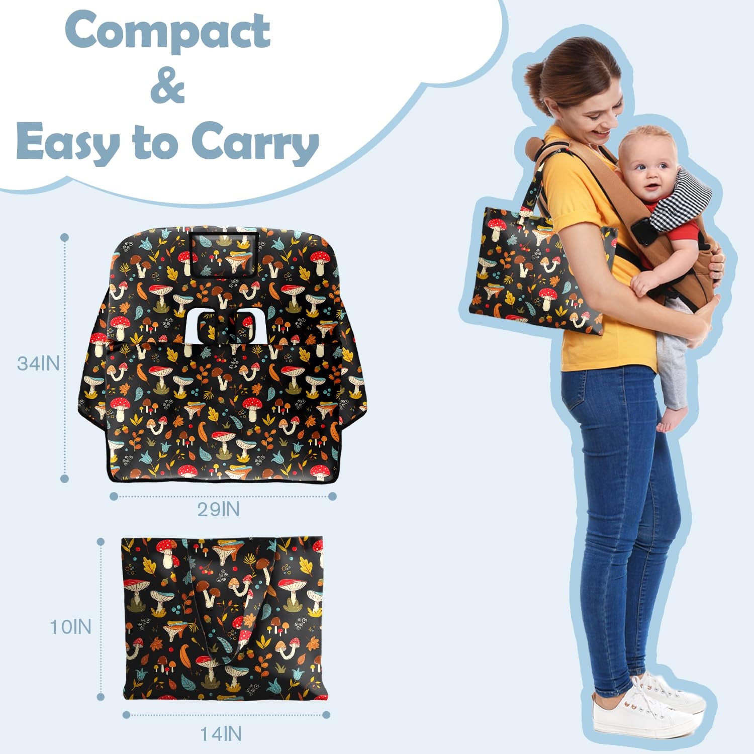 Shopping Cart Cover for Baby Girl Boy 2-in-1 High Chair Water Resistant High Chair Cover w/Phone Pouch Pocket Gender Neutral Cart Cover for Zebra Texture Babies Padded Grocery Cart Cover for Baby