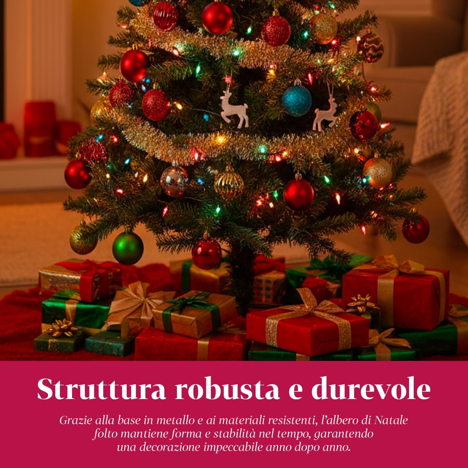 Avilia Sapin de Noël Artificiel de 210 cm avec 1078 Branches, Base en Fer et greffage Facile Ø 112 cm | décoration de Noël | Sapin de Noël pour intérieur et extérieur, Vert