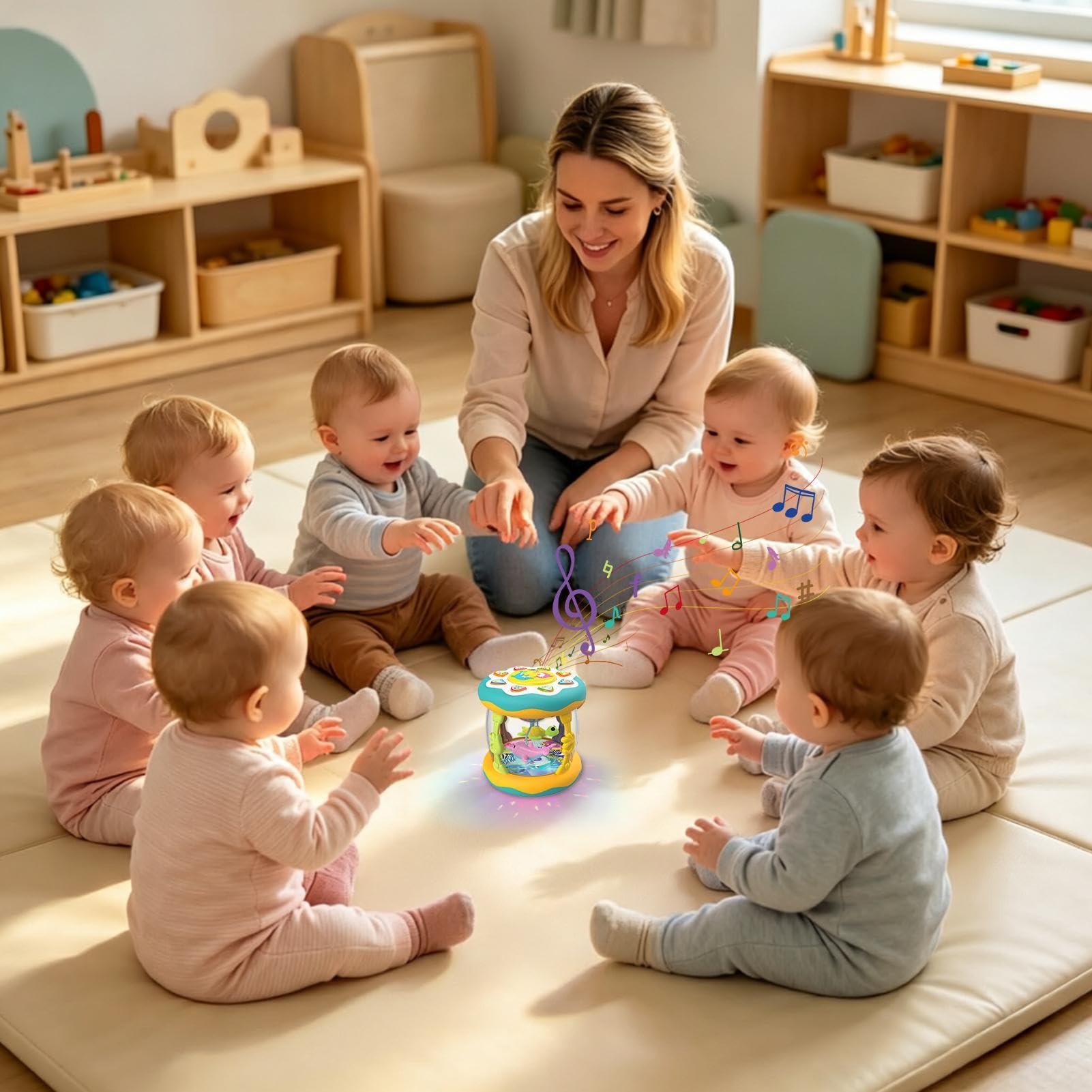 Juguetes Musicales para Niños Juego Educativo Temprano De Mar Giratorio con