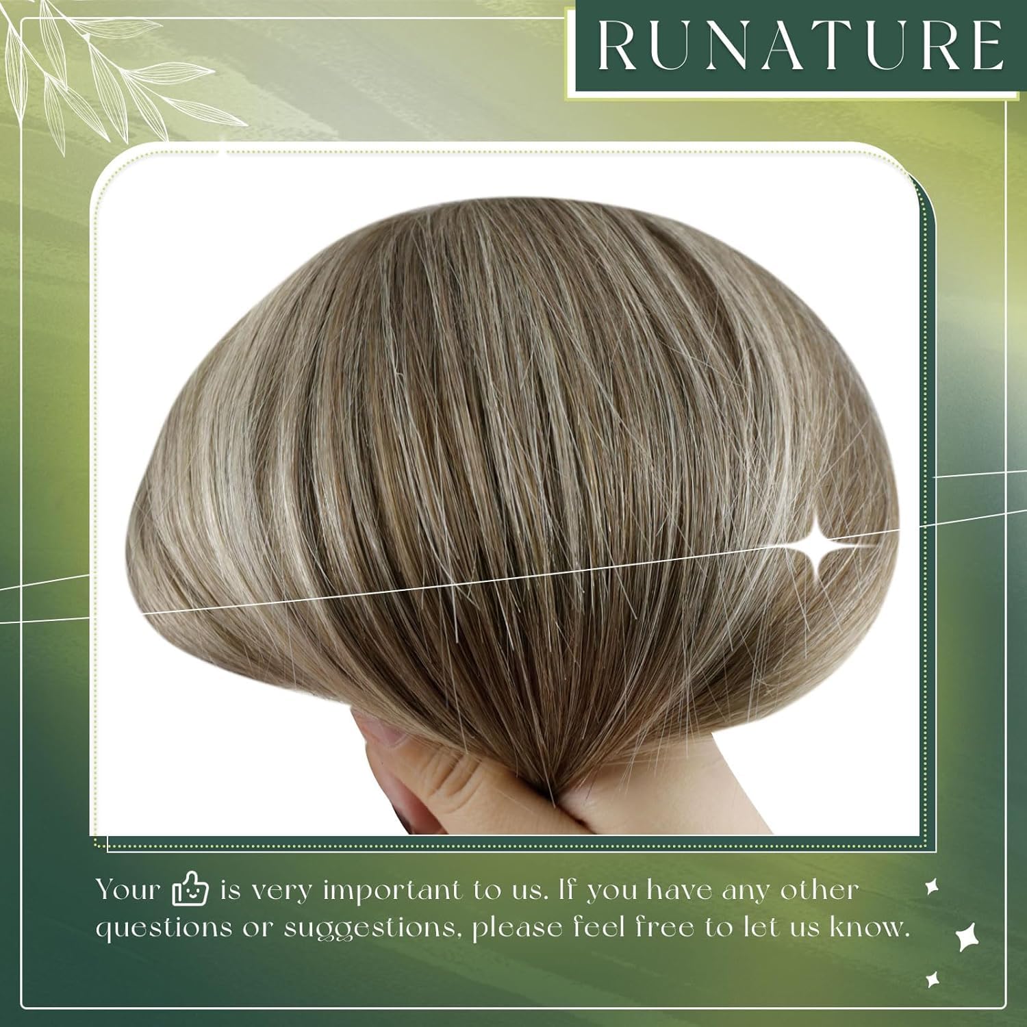 RUNATURE Pre Bonded Extensions Echthaar Braun Balayage Blond 60cm 50g 50s #3/8/22