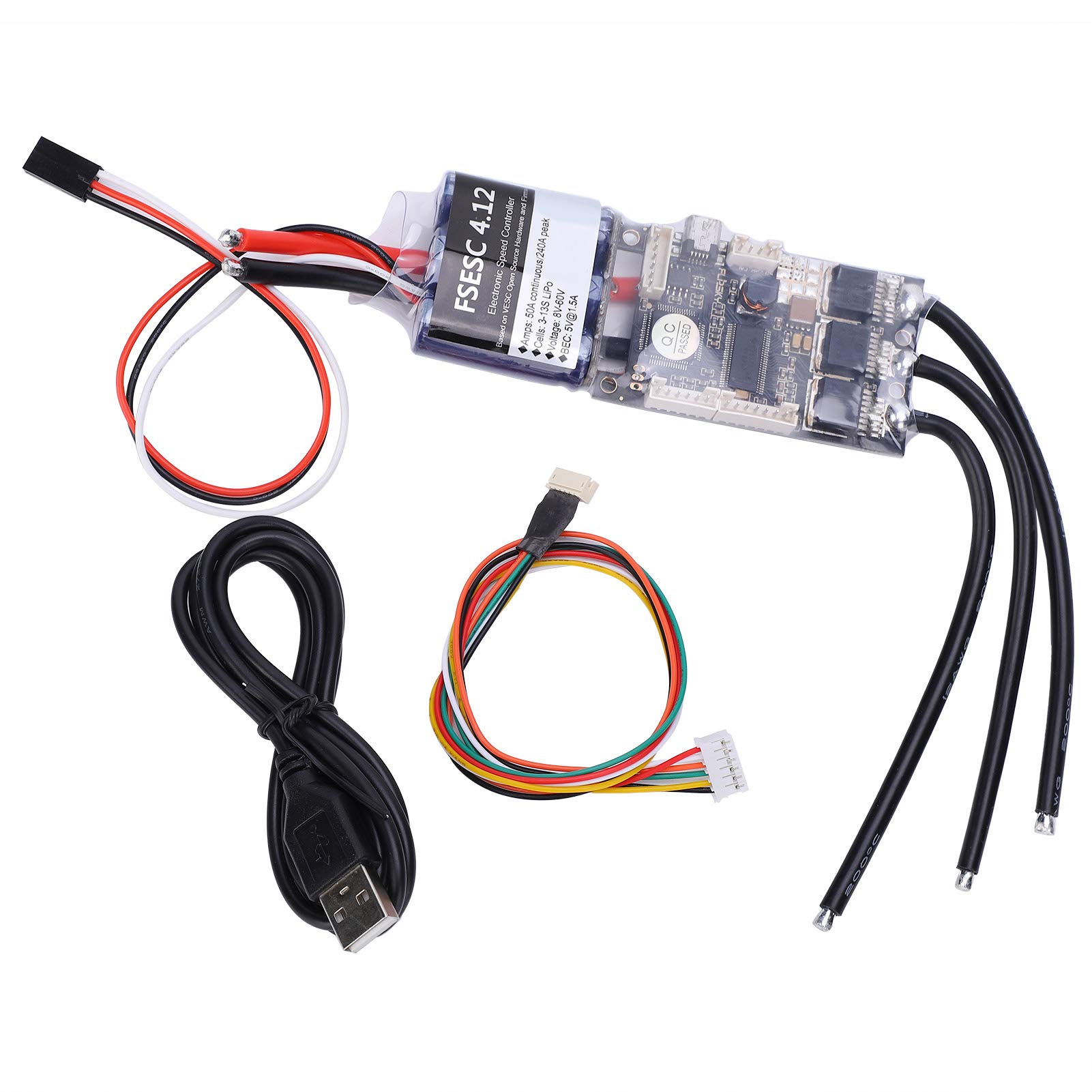 Elektroniczny Regulator Prędkości Zgodny z VESC 50A, Wysoki Prąd ESC, Aluminium Anodowane dla Majsterkowiczów, Elektrycznych Hulajnogów