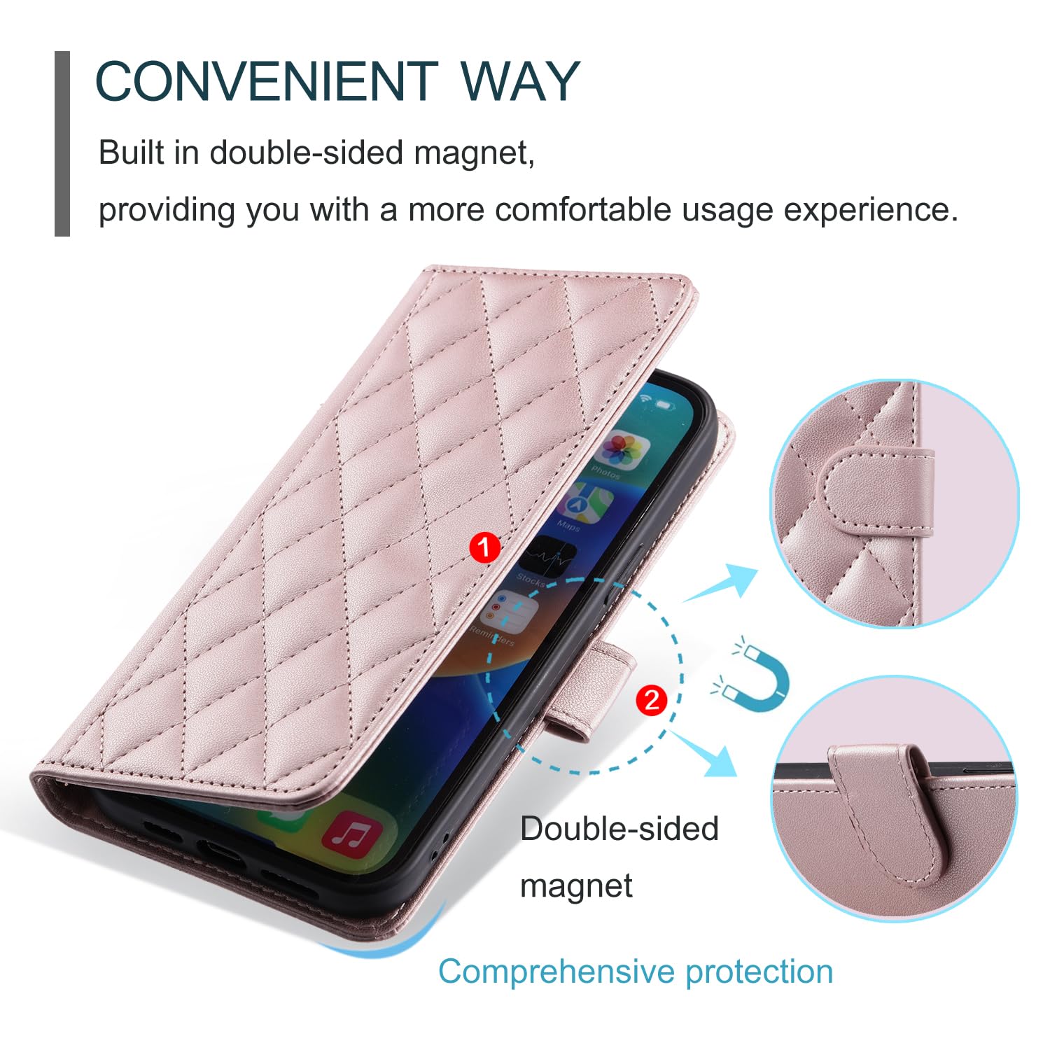 Custodia A Portafoglio Con Magnete E Stand – Compatibile Con Realme 6 Pro 4G (RMX2061) – Colore Rosa, Pelle PU