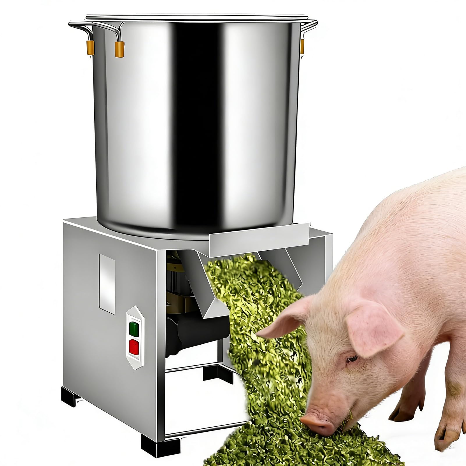 GZGHRZQS Electric Poultry Feed Processing Chopper | Commercial Stainless Steel Animal Feed Mill | 3500rpm Commercial Poultry Feed Processor | For Farms, Livestock Breeding, And Ranches
