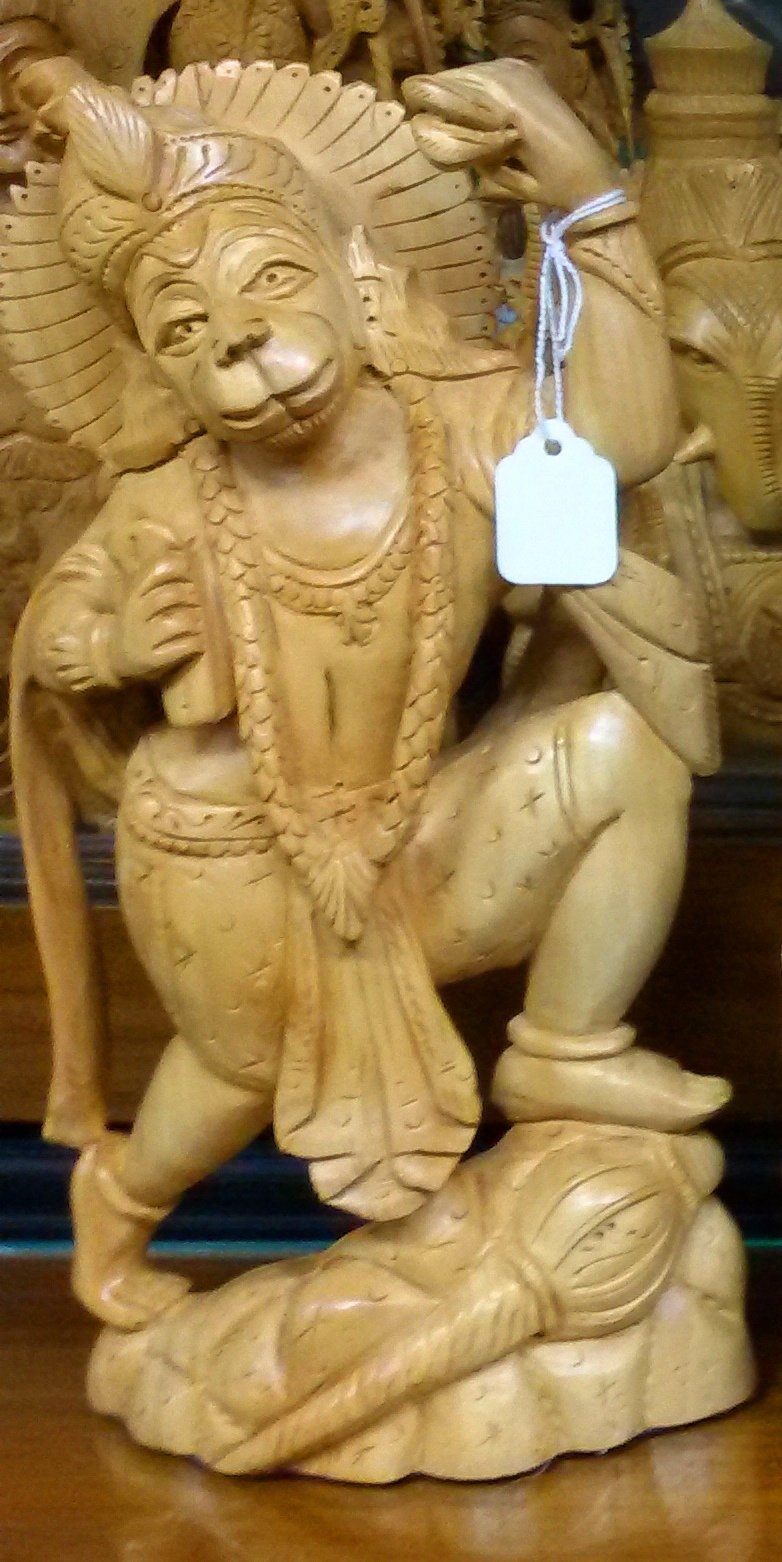 Buy CraftVatika 10" Wooden Sculpture Monkey Hindu God Hanuman Statue