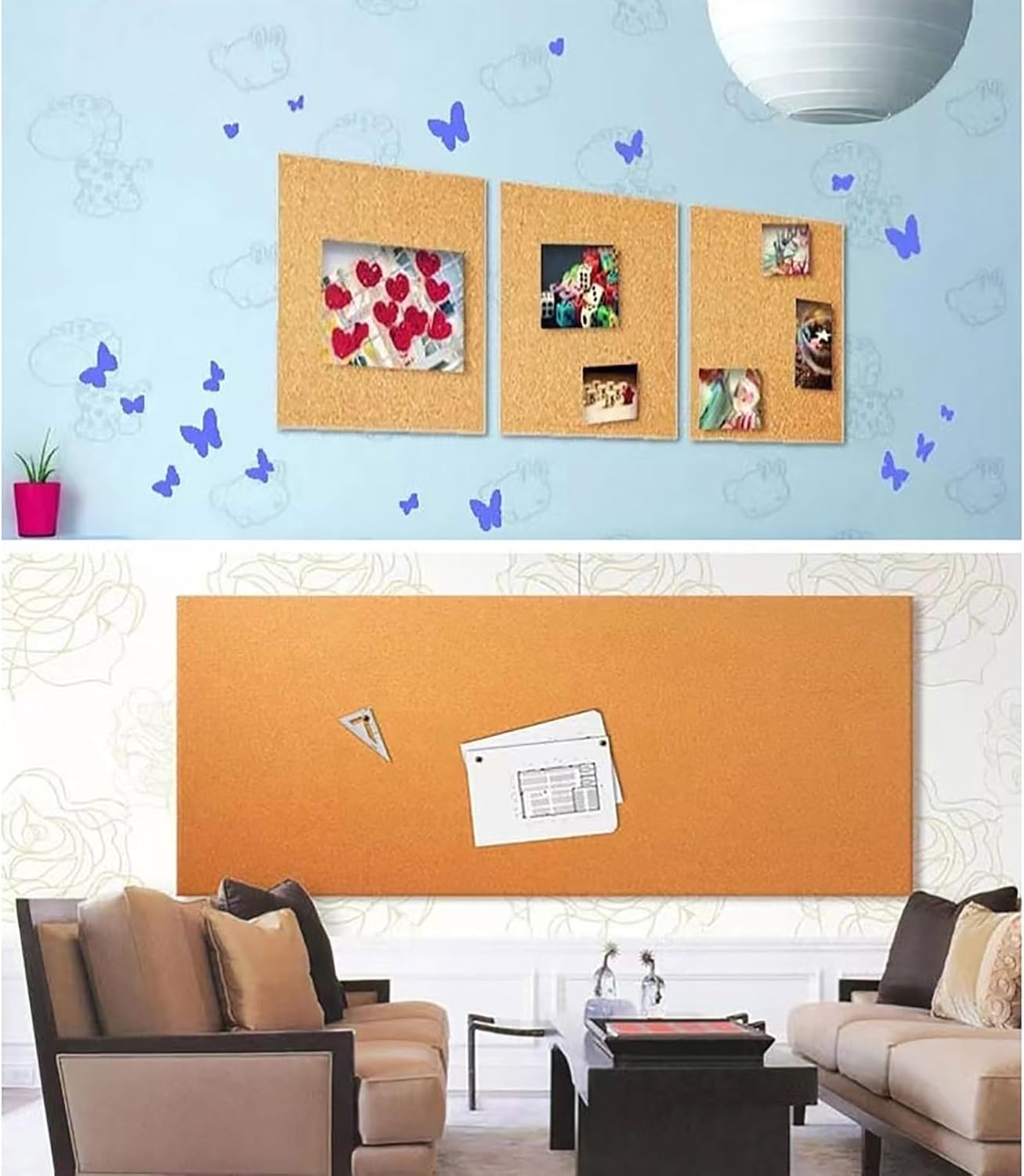 Cork Roll, Cork Board Large, Cork Sheet, Cork Floor Tiles, Sound Insulation, 1/3" 1/4" Thick, for Floor Home Board Corner Wall Line, Brown(Color:Thick 6mm,Size:1.1mx3m(3.6ftx9.8ft))