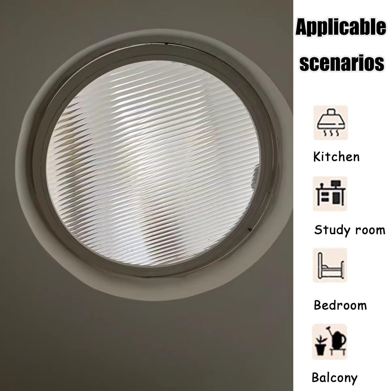 Finestra rotonda girevole a 360° 70 cm, oblò per interni, cantine e garage, migliora la ventilazione e la privacy, elegante decorazione per la casa