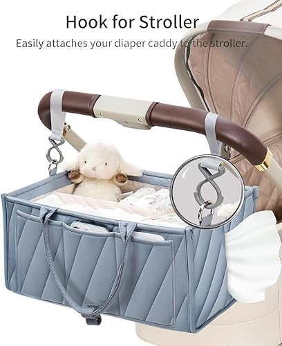 Miniatura 3 de Organizador de pañales para bebé con correa ajustable para el hombro, organizador multifuncional, bolsa de pañales de regalo para recién nacidos