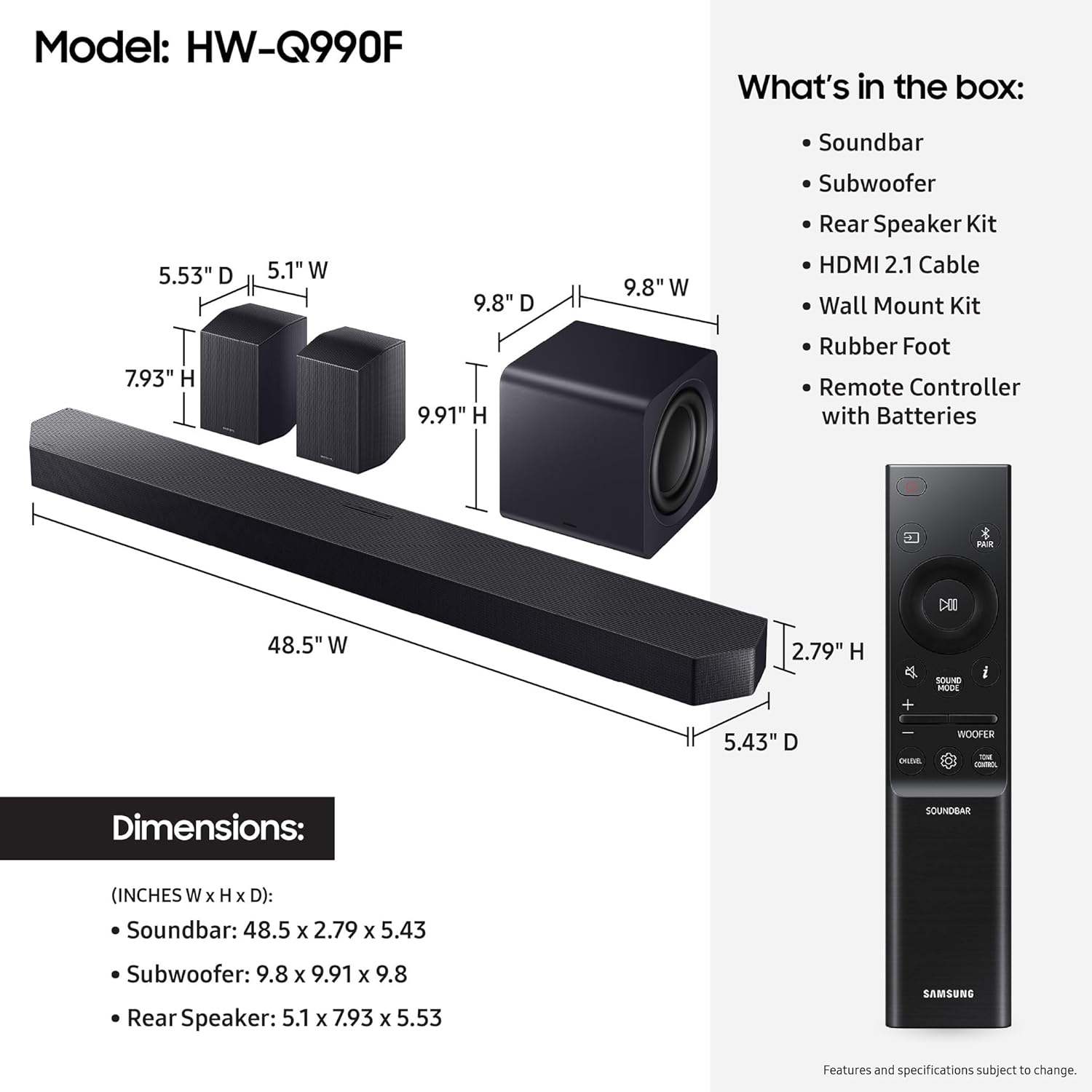 SAMSUNG HOME THEATRE - HW-Q990F/XL 6 714pAwAG9GL. SL1500