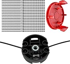 YWNYT Bosch F016800431 Fil de débroussailleuse 37 cm x 3,5 mm pour débroussailleuse AFS 23-37, tête de débroussailleuse F016F04839, couvercle de bobine F016F04841 (20 pièces + 1+1)