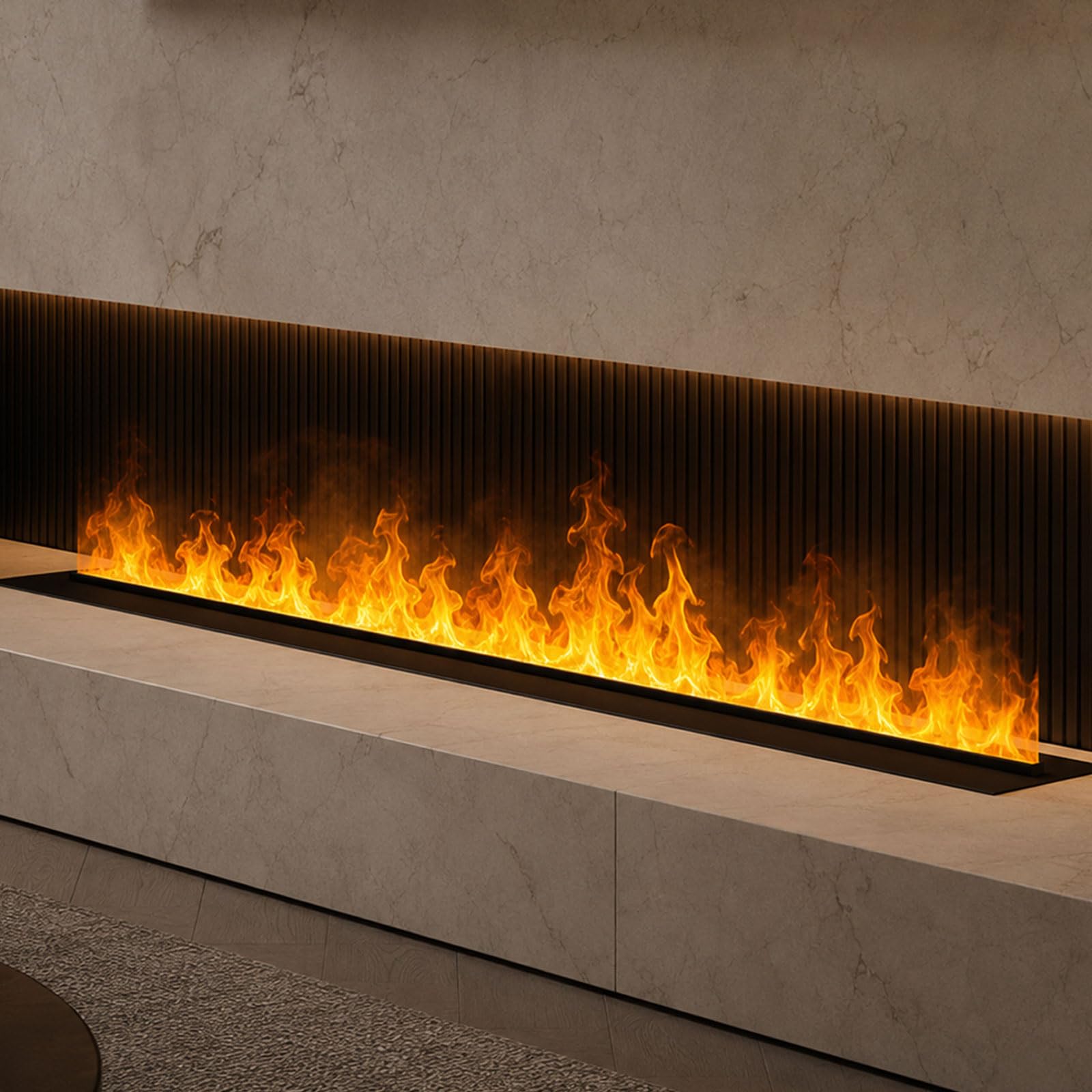 3D-Wasserdampf-Kamin, Elektrischer Kamin mit Zerstäubungsflamme