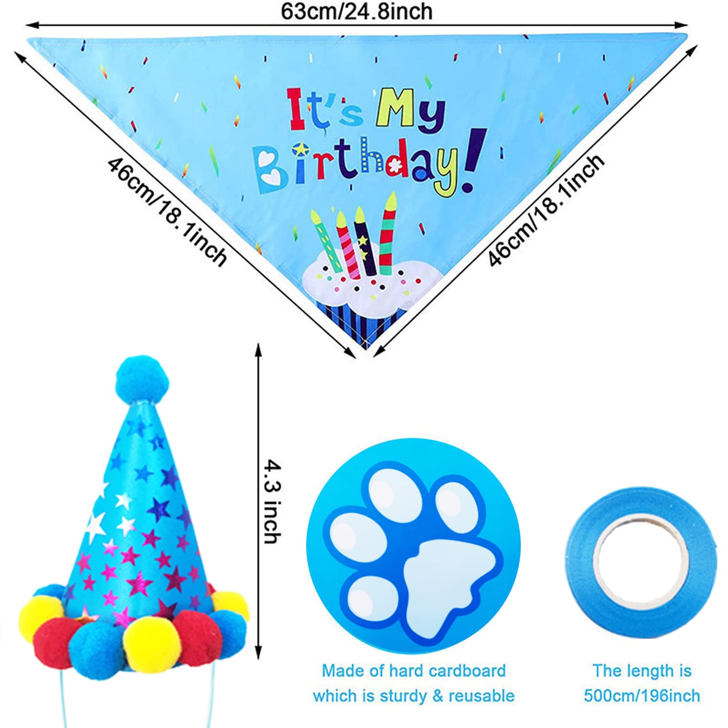 Hundegeburtstagsparty Bandana 'Let's Pawty' – Festliches Halstuch Für Welpen & Hunde, Weiches Baumwoll-Bandana