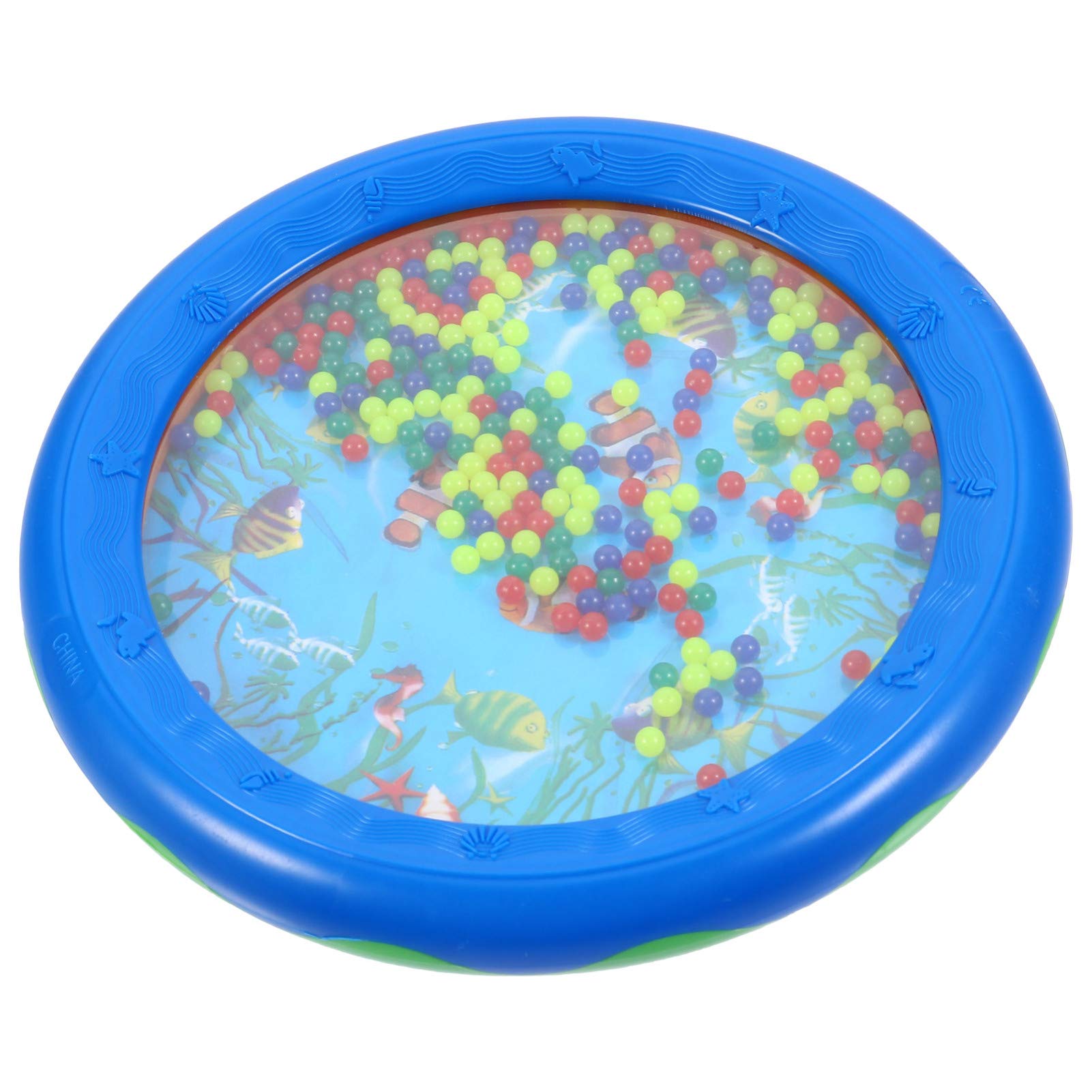 NUOBESTY Multi- Functional Instrument Kids Education Percussion Performance Beads Blue Bead Drum Ocean Hand Kindergarten Children Household Early Orff Musical Wave