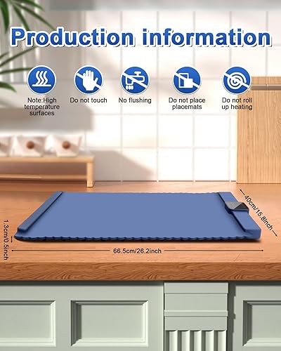 Miniatura 7 de Tapete de calentamiento para alimentos, tapete de calentamiento rápido de alimentos de superficie completa, bandeja de calentamiento eléctrica 5