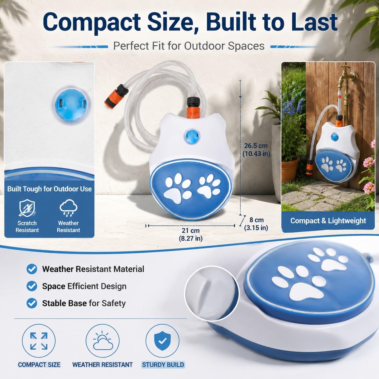 Aspersor para Perros para Exteriores, Fuente de Agua para Perros, Dispensador de Agua Activado para Perros, Aspersor para Perros, Alimentador de Agua Potable con Manguera,