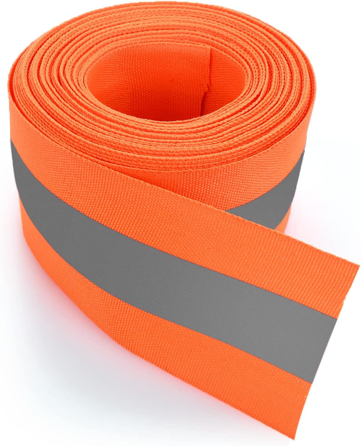 Prasacco Orange Reflective Tape for Clothing, Silver Reflective Ribbon
