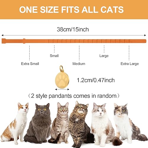 Miniatura 5 de 4 piezas de collar calmante ajustable con aroma a lavanda relajante para gatos con 2 colgantes para cachorros, reduce la agresión del estrés y la
