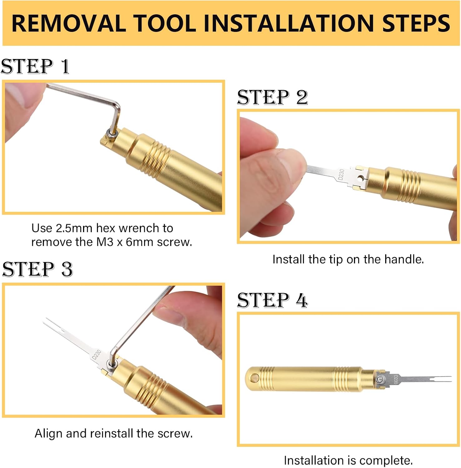 Electrical Pin Extractor Tool-Terminal Removal Tool with 8PCS Replacement Tips, Suitable for Metri Pack, AMP, Molex Connector, Universal Automotive Repair Terminal Release Tool