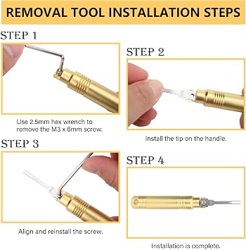 Electrical Pin Extractor Tool-Terminal Removal Tool with 8PCS Replacement Tips, Suitable for Metri Pack, AMP, Molex Connector, Universal Automotive Repair Terminal Release Tool