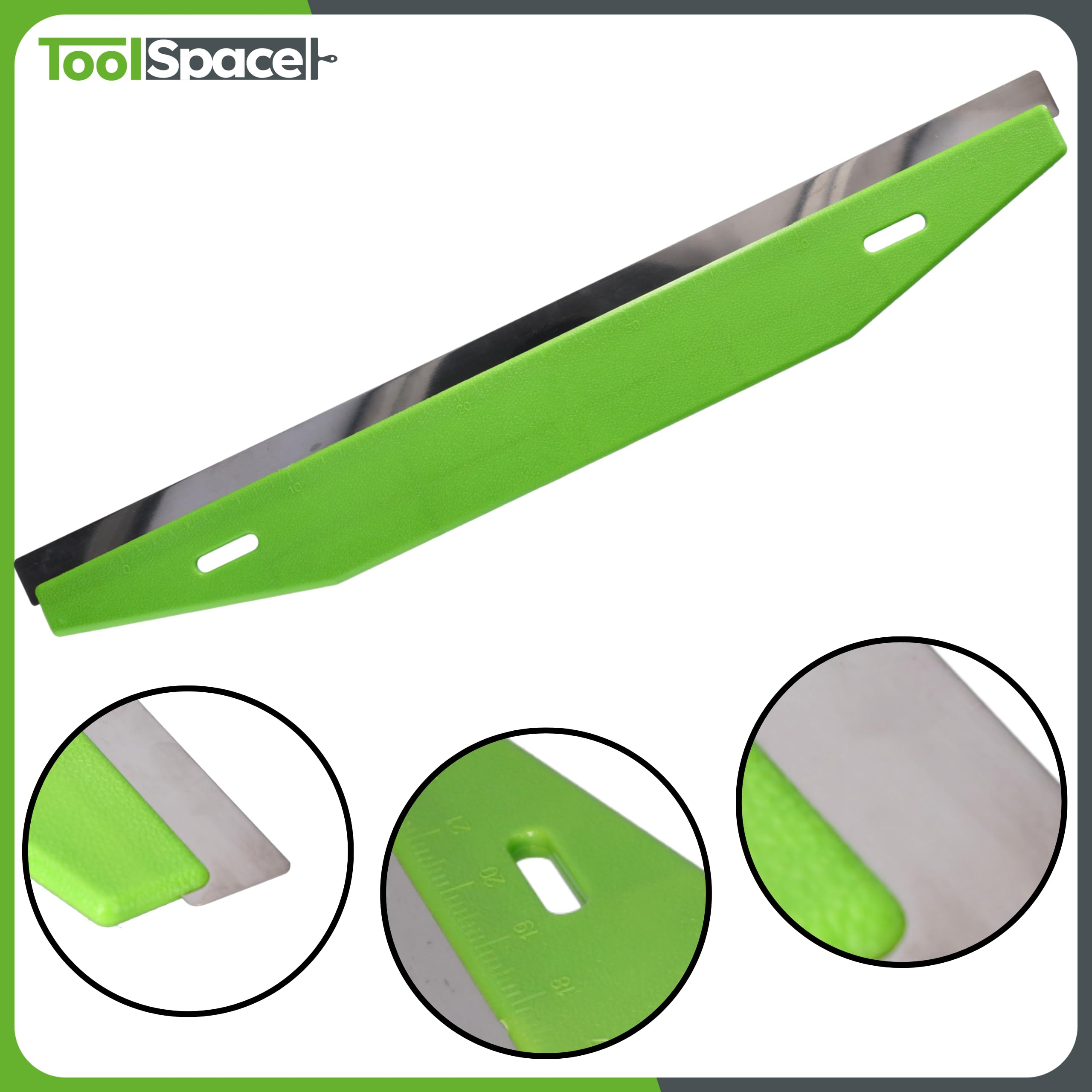 ToolSpace Kit Completo Empapelado 6 Piezas Rodillo Presión Poliuretano Espátula 29 cm Regla Corte 60 cm Tijera Precisión 18 mm Brocha 110 mm Papel Pintado Vinyl No Tejido Textil Pared Profesional