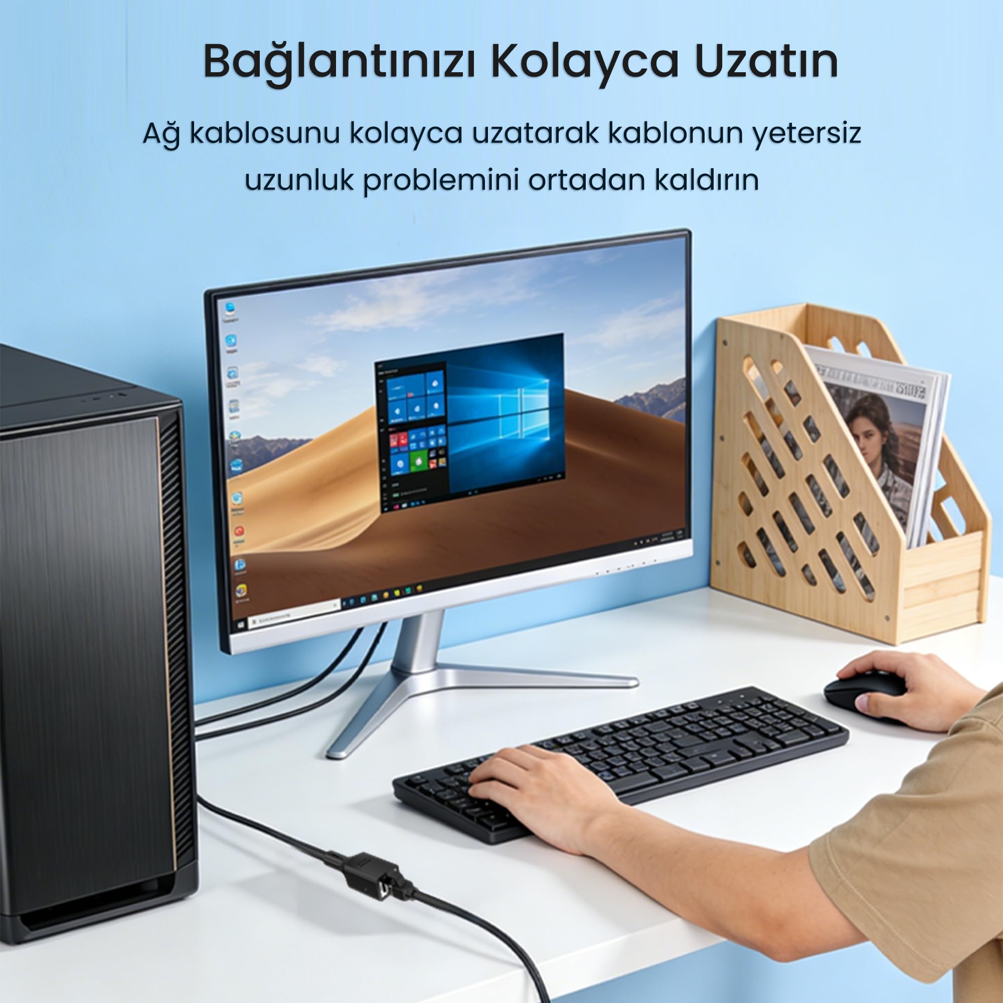VegGieg Cat6 1000Mbps Gigabit FTP RJ45 Ethernet Ağ Uzatma Kablosu 1.5 Metre