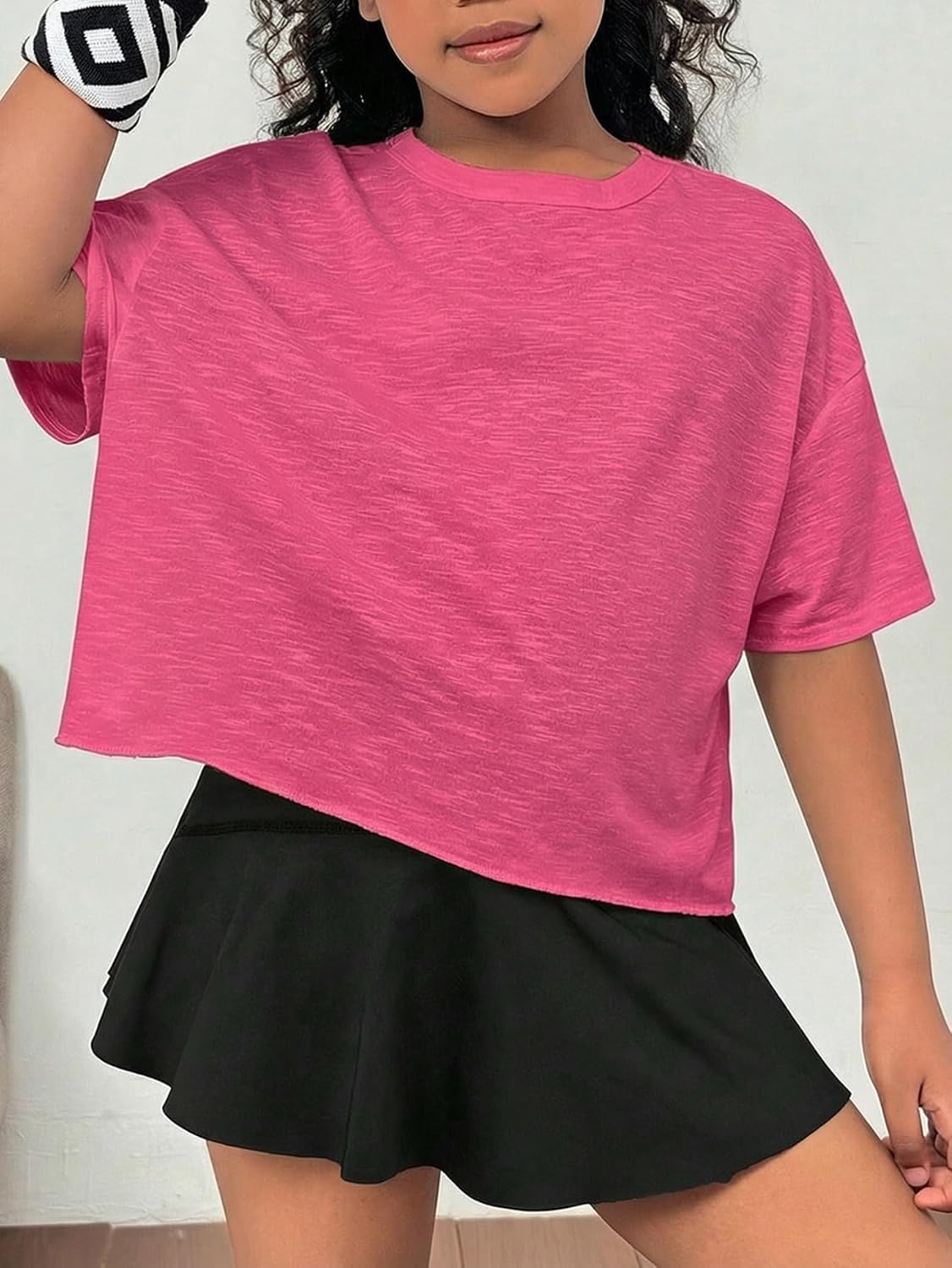 SOLY HUX Girl's Open Back Workout Tops Cute Short Sleeve Shirt Running Athletic T Shirts Summer Clothes