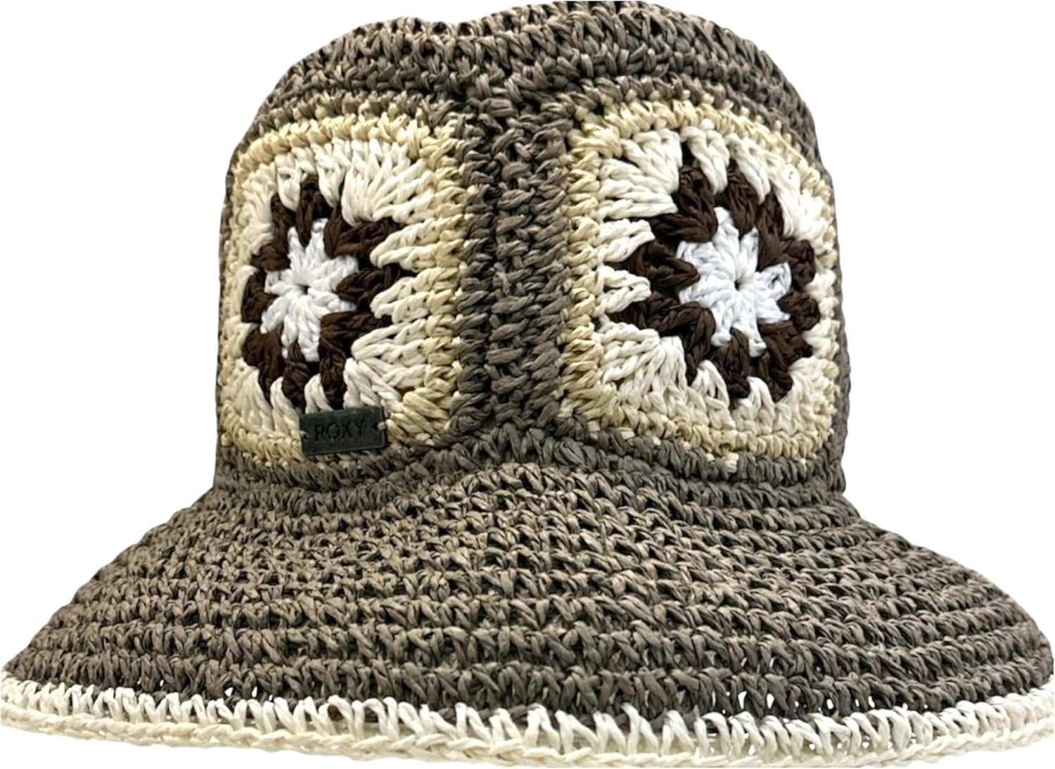 Roxy Women's Tidal Cove Straw Crochet Bucket Hat – 100% Paper Straw, Lightweight & Packable Hat for Beach or Festival