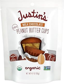 Justin's Mini Milk Chocolate Peanut Butter Cups, 4.7 oz - Organic, Sustainably Sourced Snack Packs