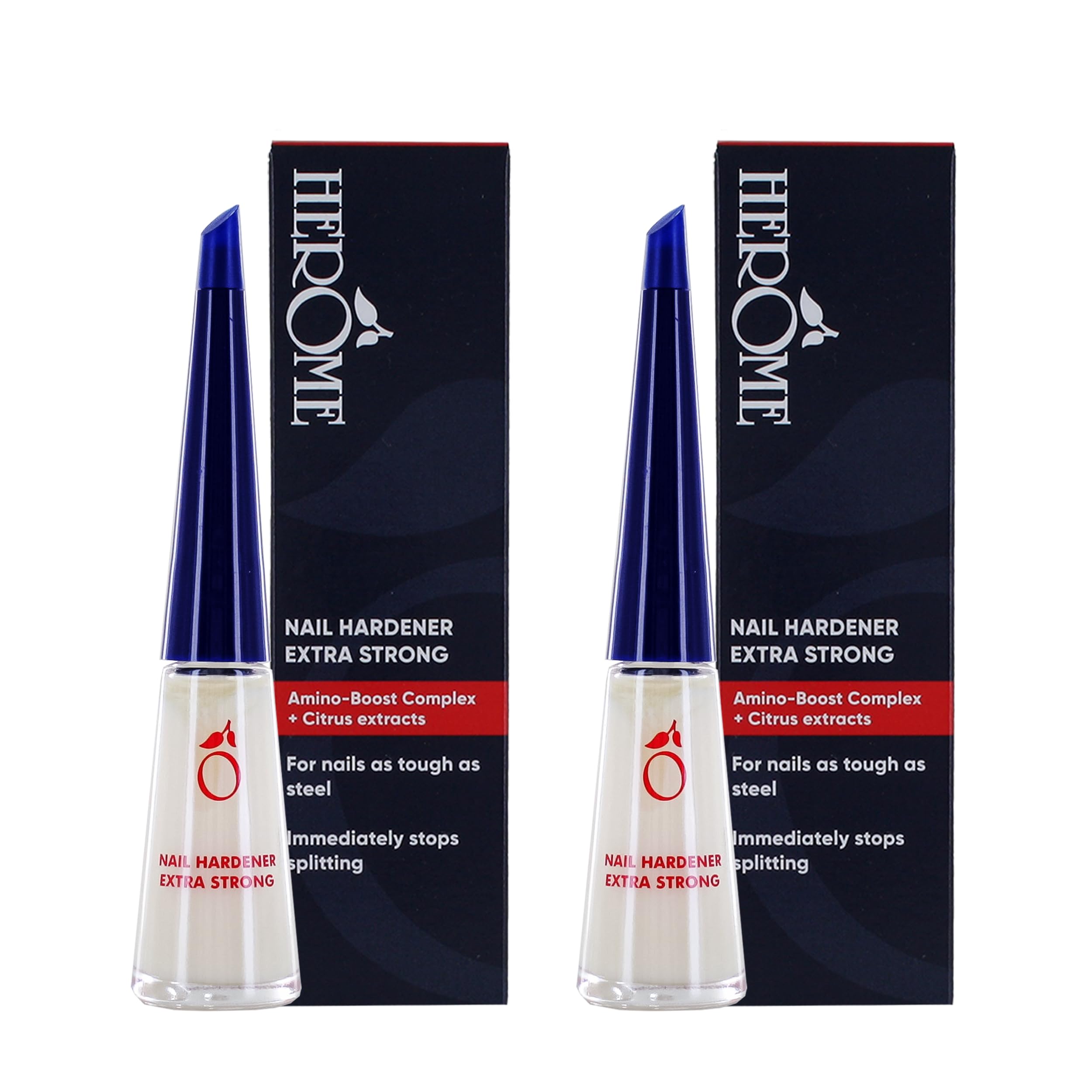 2x Pack Nail Strengthener Extra Strong, 10ml | Nail Growth Treatment for Weak and Brittle Nails, Hardening Nail Polish, Nail Repair Must-Have