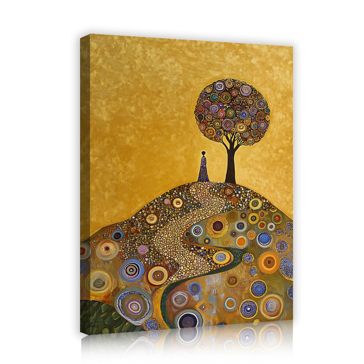 Via Vela Arte mural de lienzo paisajístico abstracto La chica bajo el árbol Grabados elegantes de cartel enmarcado y mural para decoración de baño 60x80cm
