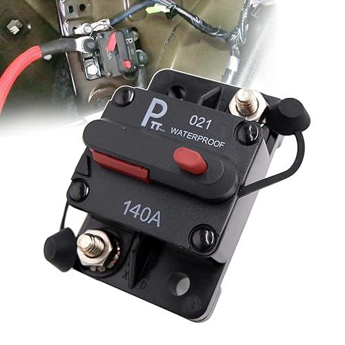 Miniatura 2 de Disyuntores impermeables IP67 de 140 amperios  48 V CC, reinicio manual, superficie extendida, montaje diagonal de perno prisionero de 14 pulgadas