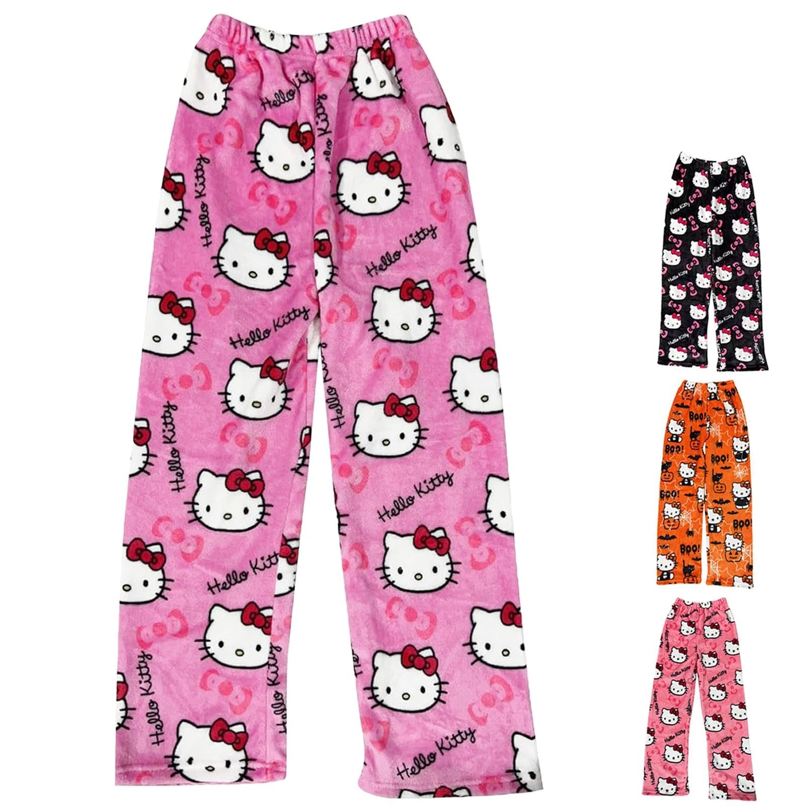 Pigiama da donna, per Halloween, pigiama, pantaloni lunghi in flanella, pigiama, morbido kawaii, pigiama, pantaloni anime, comodi da dormire, casual, per autunno e inverno