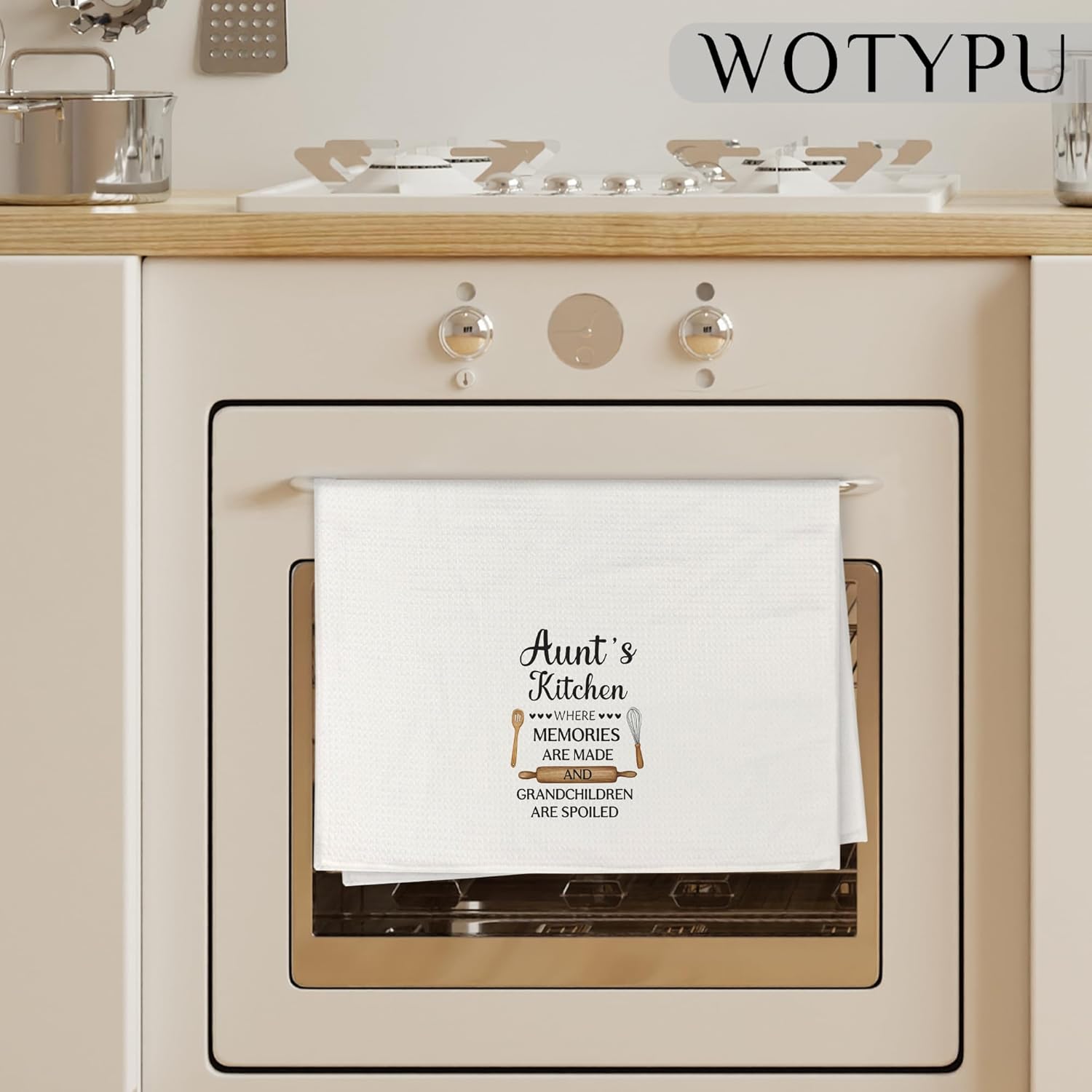 Aunt Gifts Kitchen Towels, Aunt Grandma Gifts for Birthday Thanksgiving Christmas from Grandkids Dish Tea Towel for Kitchen Decor, Grandmother Gift Hand Towels, 16X24 Inch - Image 3