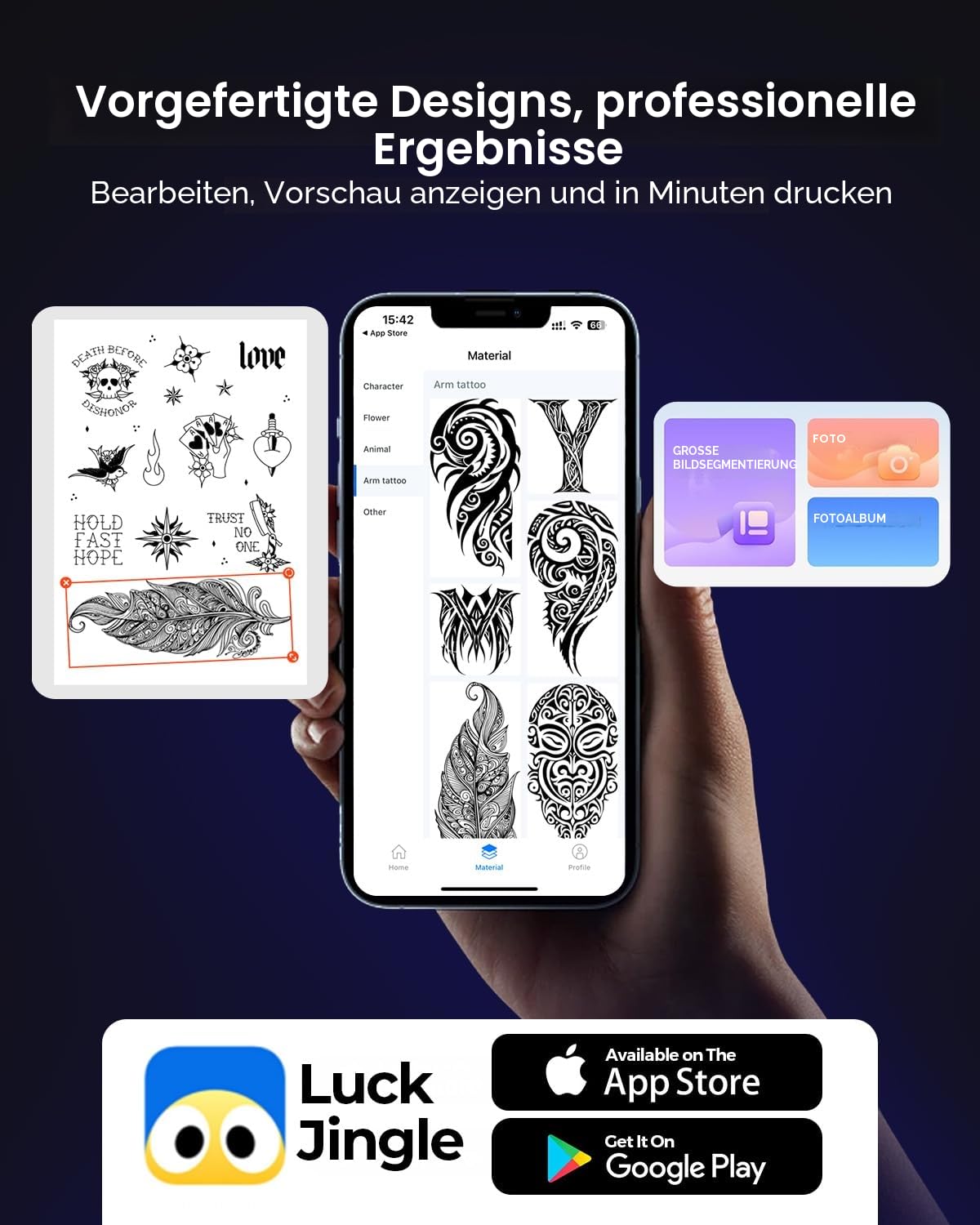 MUNBYN Tattoo Drucker Bluetooth, Stencil Drucker Tattoo Printer, Haut Tattoodrucker Thermodrucker für Anfänger, für Android iOS Mac Windows, mit 20 Blatt Transferpapier, ITP06, Schwarz