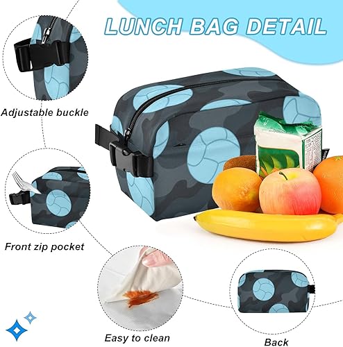 Miniatura 5 de Bolas de dibujos animados camuflaje azul mochila escolar con bolsa de almuerzo mochilas niños con lonchera 10-12 mochilas y loncheras escolares para