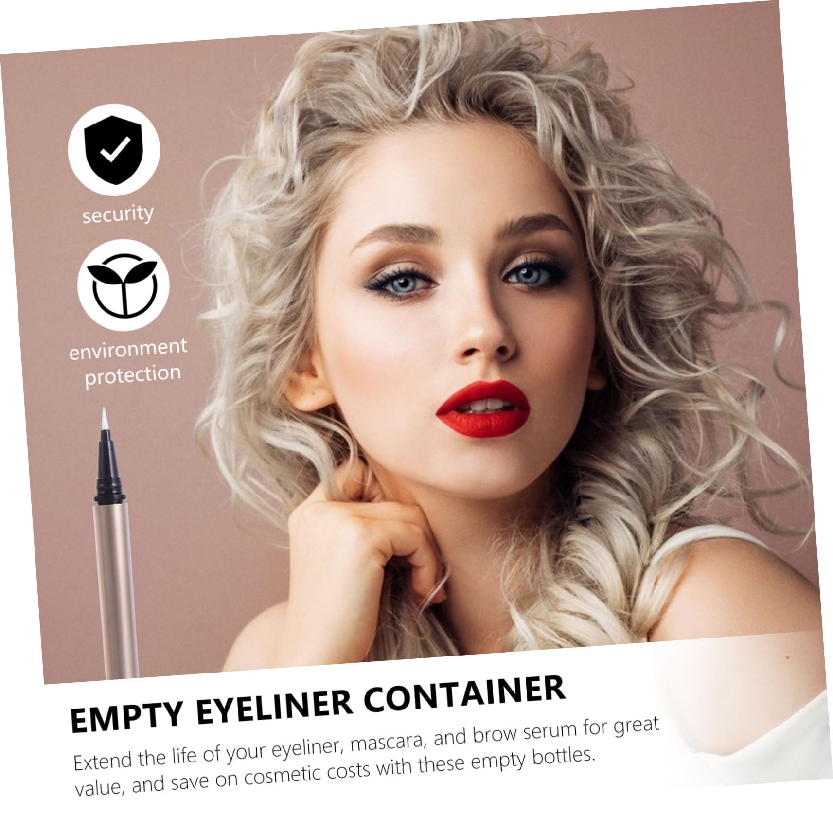 Lápiz Delineador Líquido Recargable 5 Unidades 1 Ml Tubo Plástico Dorado para Maquillaje Ojos Profesionales Uso Diario