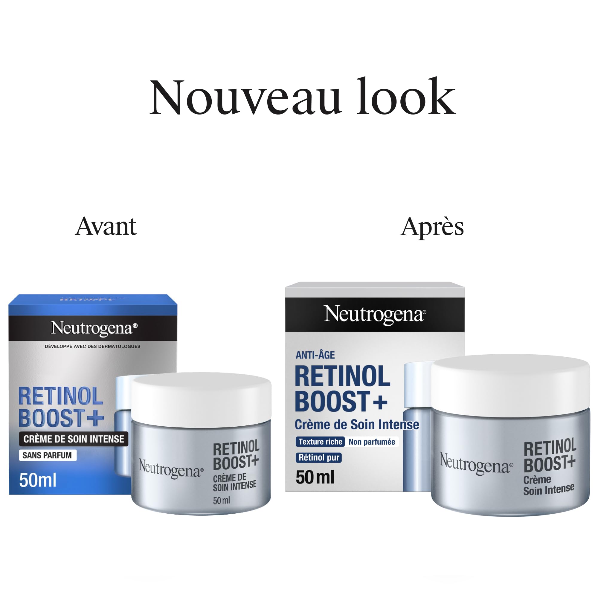 Neutrogena – Crème de Nuit Anti-Âge Intense Retinol Boost+ (pot de 50 ml) – Soin visage au rétinol pour combattre les signes visibles du vieillissement – Anti-rides à l’effet repulpant