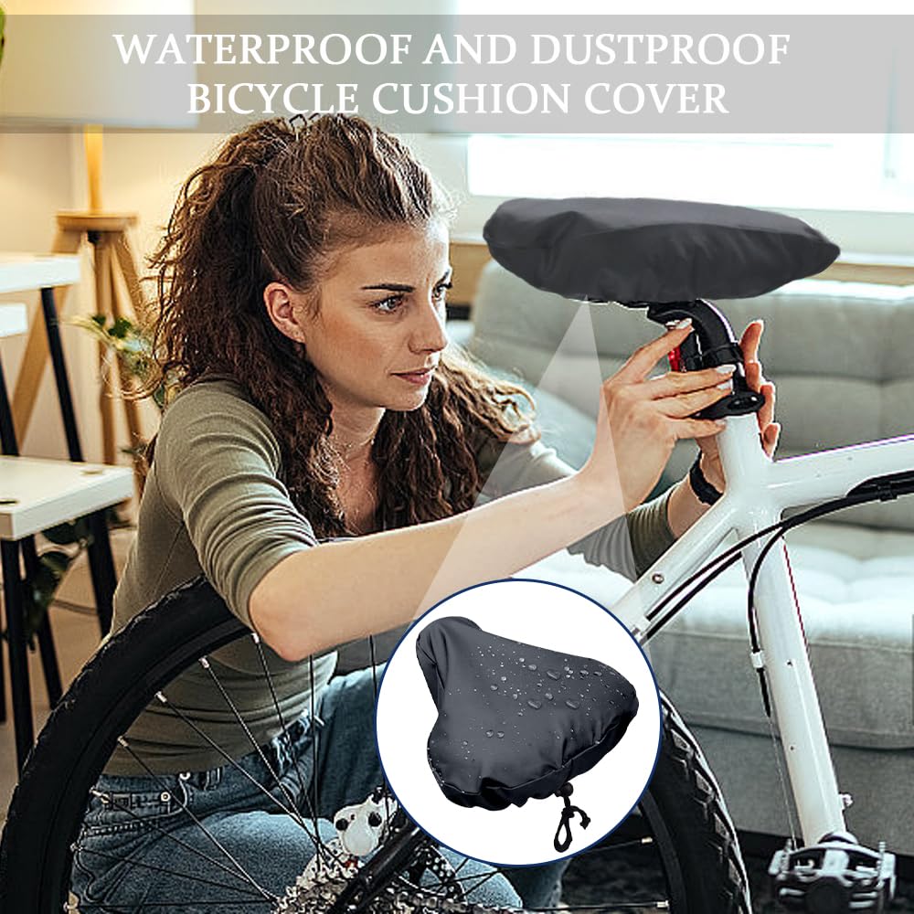2 Pezzi Coperture Impermeabili per Sellino per Bicicletta Coprisella Resistente all'Acqua e alla Polvere con Coulisse Facile da Trasportare Universale Parapioggia per Sella per Bicicletta