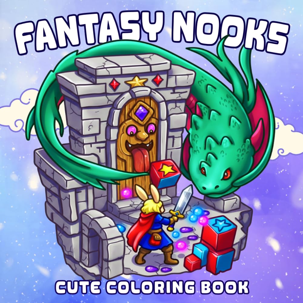 Fantasy Nooks Coloring Book: Explore Whimsical Mini Worlds Coloring Pages With Adorable Characters, Magical Settings, and Cozy Adventures for All Ages to Enjoy