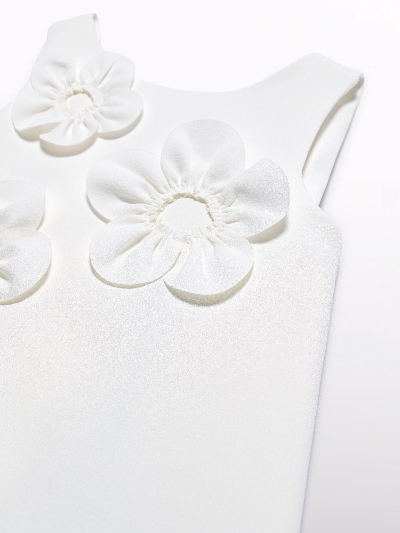 ABEL & Lula Vestido Crepe Flores 3D para niña Nata