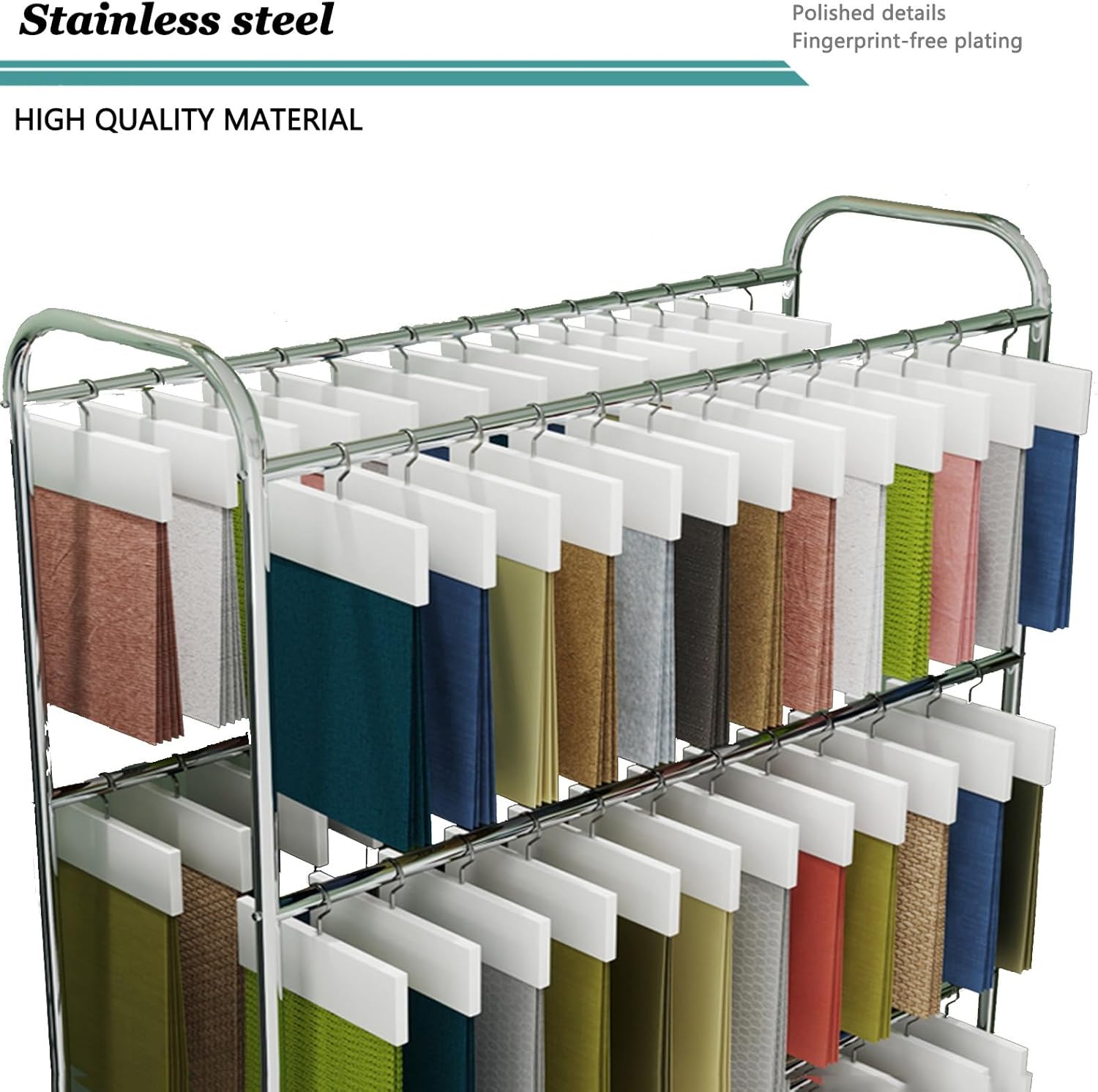 Fabric Roll Storage Rack,Commercial Fabric Display Rack,Floor-Standing Metal Organizer Holder for Quilts/Fabric Samples/Bed Sheets/Towels/Silk Scarves,Doublelayer-100 * 40 * 180