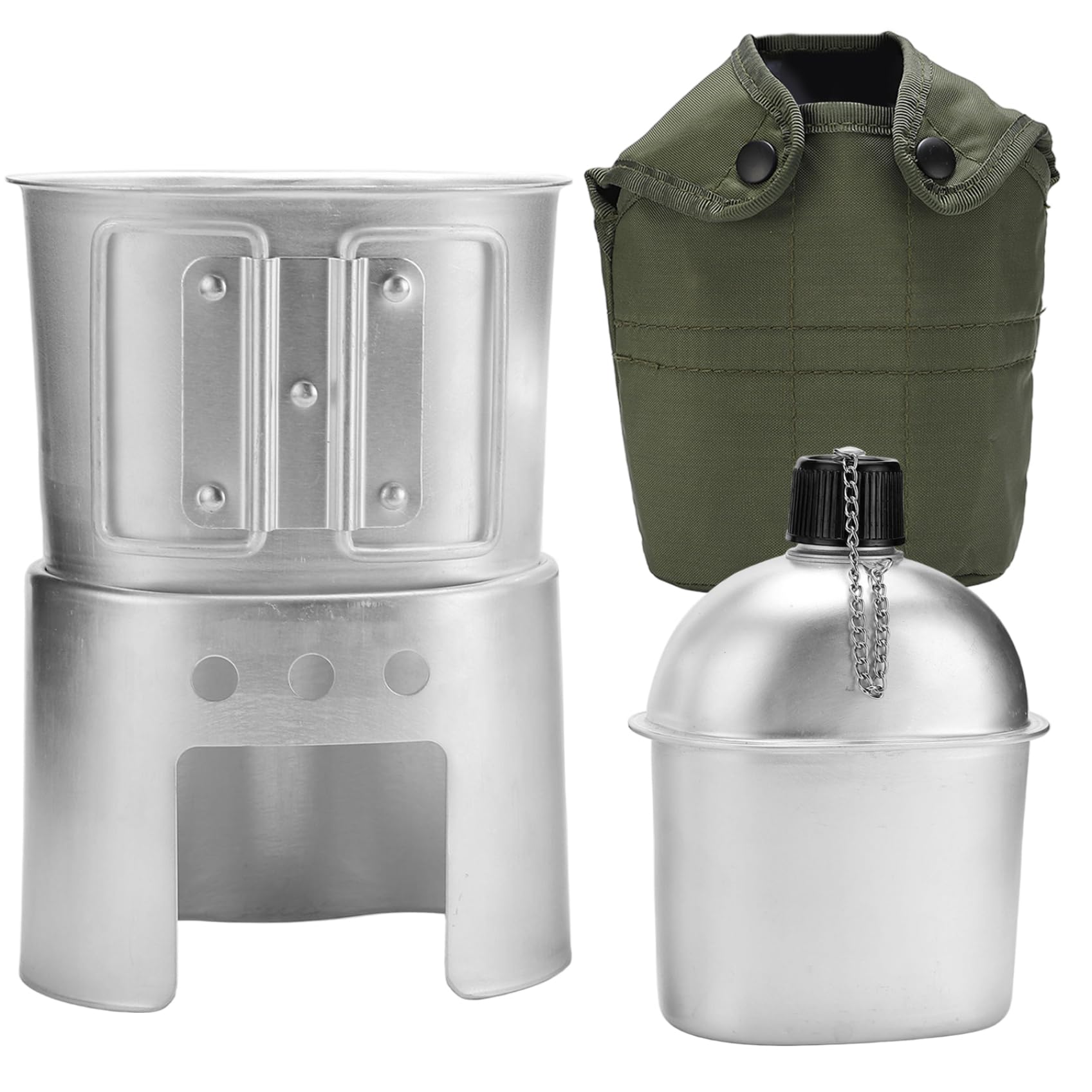 Kit cantine militaire 850ml en aluminium avec tasse et poêle