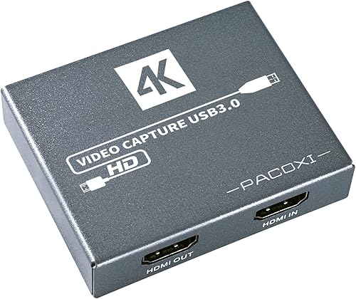 PACOXI Tarjeta de captura de video HDMI 4K para Nintendo Switch USB 30 1080P 60FPS HD dispositivo de captura de juegos funciona con Xbox PS5 Switch