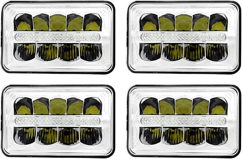 Auxbeam Faros delanteros LED de 4 x 6 pulgadas, aprobados por DOT, repuesto H4651 H4652 H4656 H4666 H6545 para Peterbil Kenworth Sonda Chevrolet