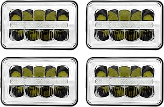 Auxbeam 4x6 LED Headlights with DRL High Low Sealed Beam Dot Approved Rectangular Replacement H4651 H4652 H4656 H4666 H6545 for Freightliner Peterbilt Kenworth Probe Chevrolet Oldsmobile Cutlass 4 Pcs
