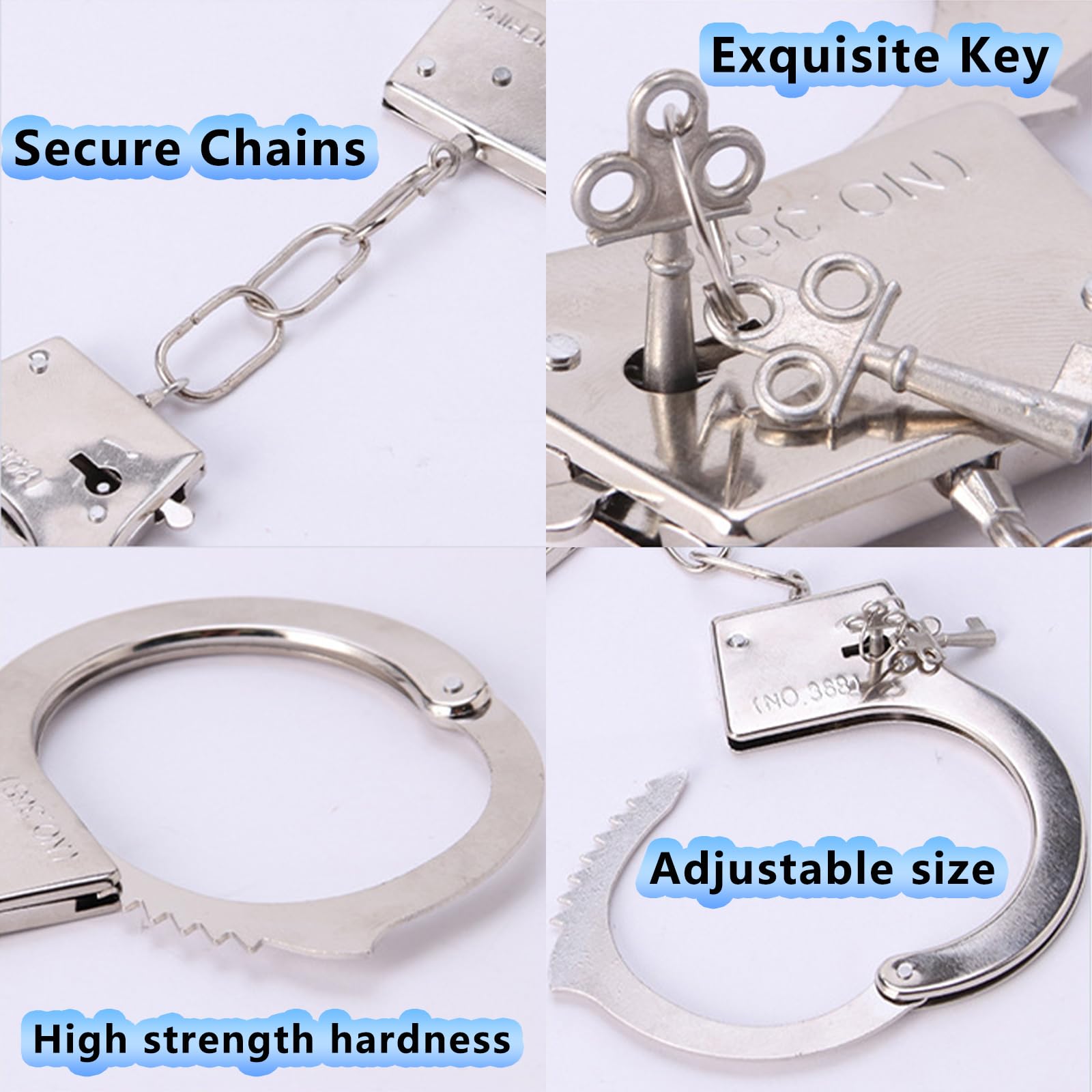 Tbczvx 4 Pcs Police Accessories, Police Handcuffs Police Badge Sunglasses Police Fancy Set - Image 4