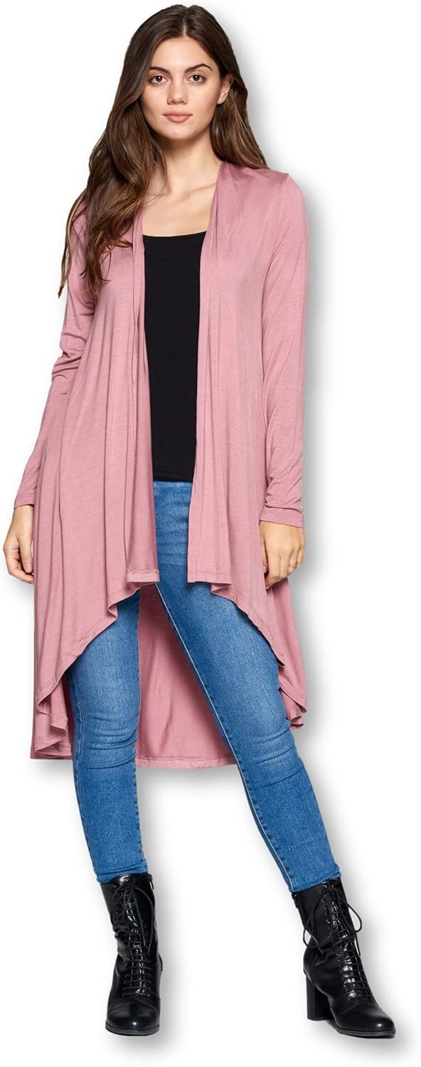 Women Long Duster Maxi Softest Open Front Casual Flowy Viscose Made from Bamboo Cardigan - Image 2