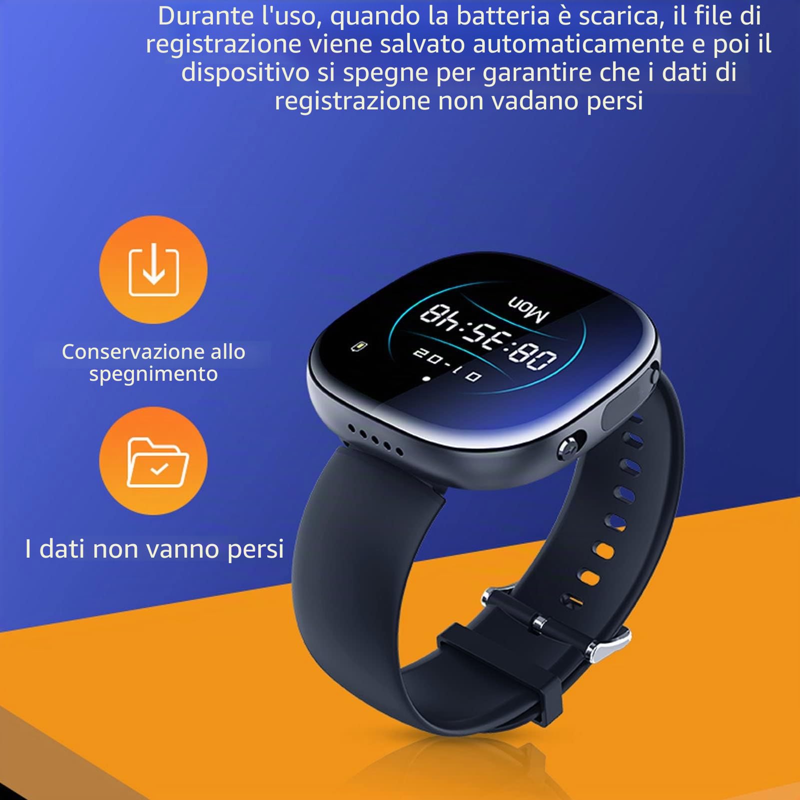 flexman Smart Watch, Registratore Video Digitale HD 1080P Smartwatch con Pulsante di Registrazione, Riduzione del Rumore Ai Orologio Registratore Intelligente Ad Attivazione Vocale (32G)