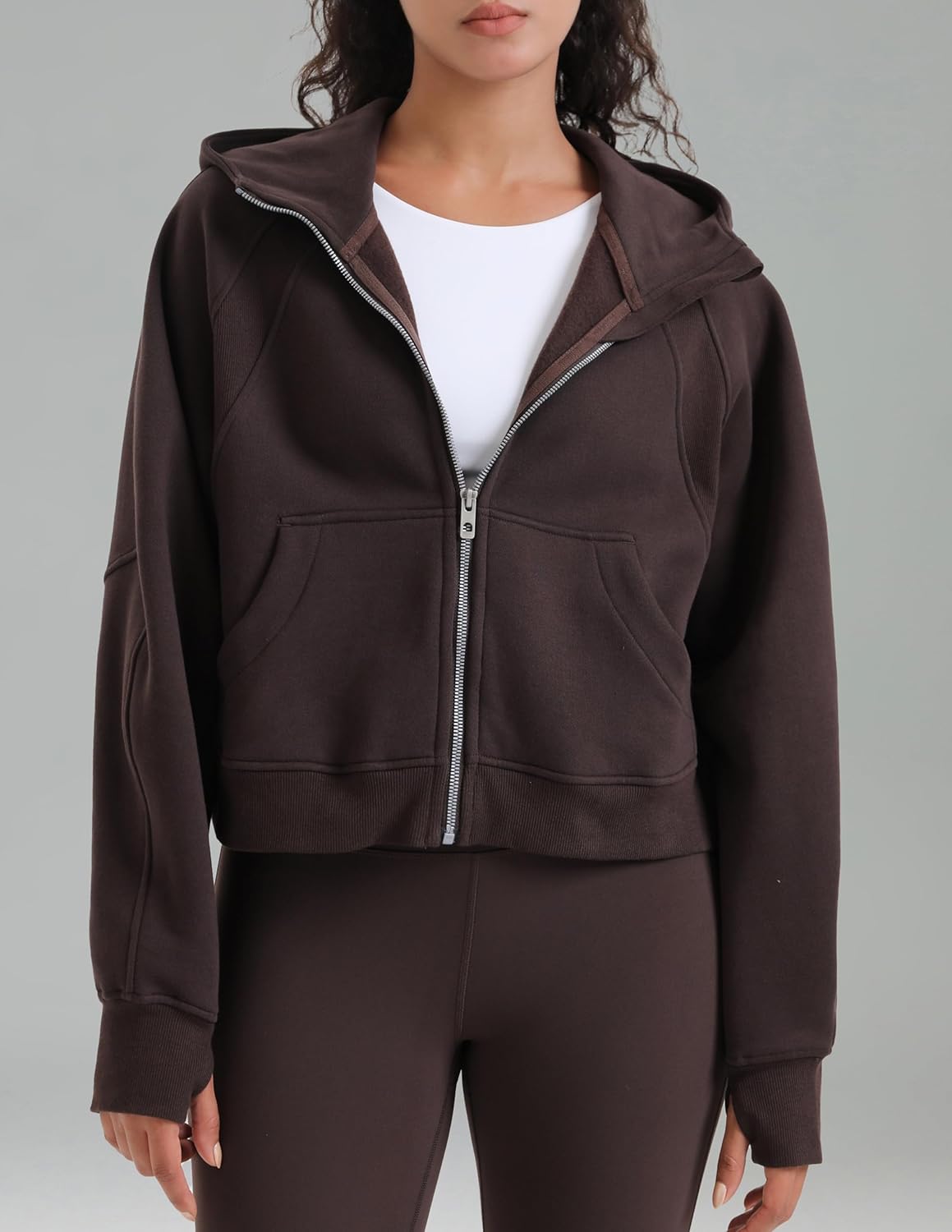 Colorfulkoala Women's Fleece Lined Oversized Hoodies Full-Zip Casual Workout Sweatshirts with Thumb Holes - Image 8